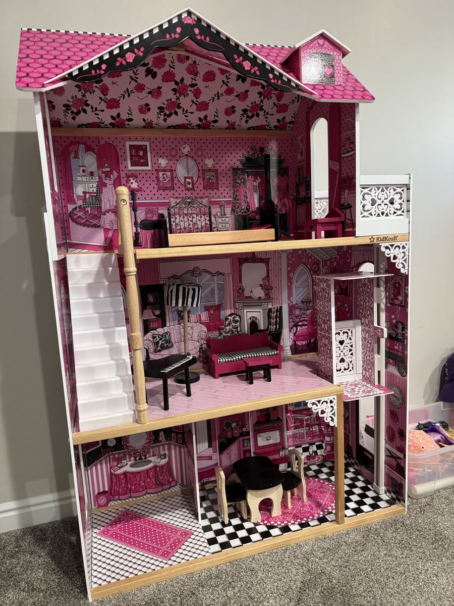 Wooden 3 Story Doll House