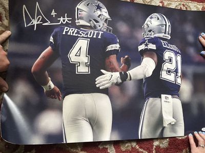 Dak Prescott & Ezekiel Elliott Signed Dallas Cowboys 20x30 Photo Poster JSA Certified