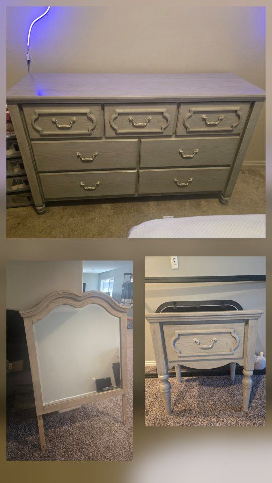 Dresser w/ mirror and matching night stand