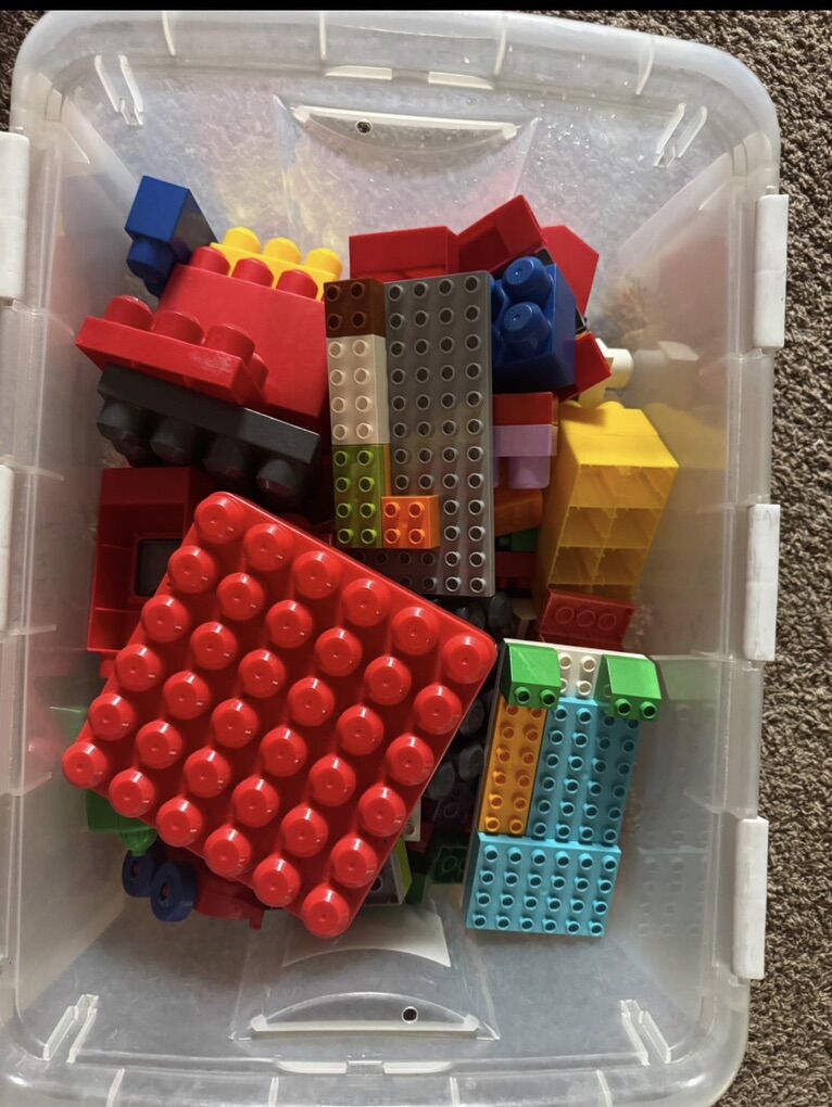 Large bin of Lego Duplo & Mega Bloks