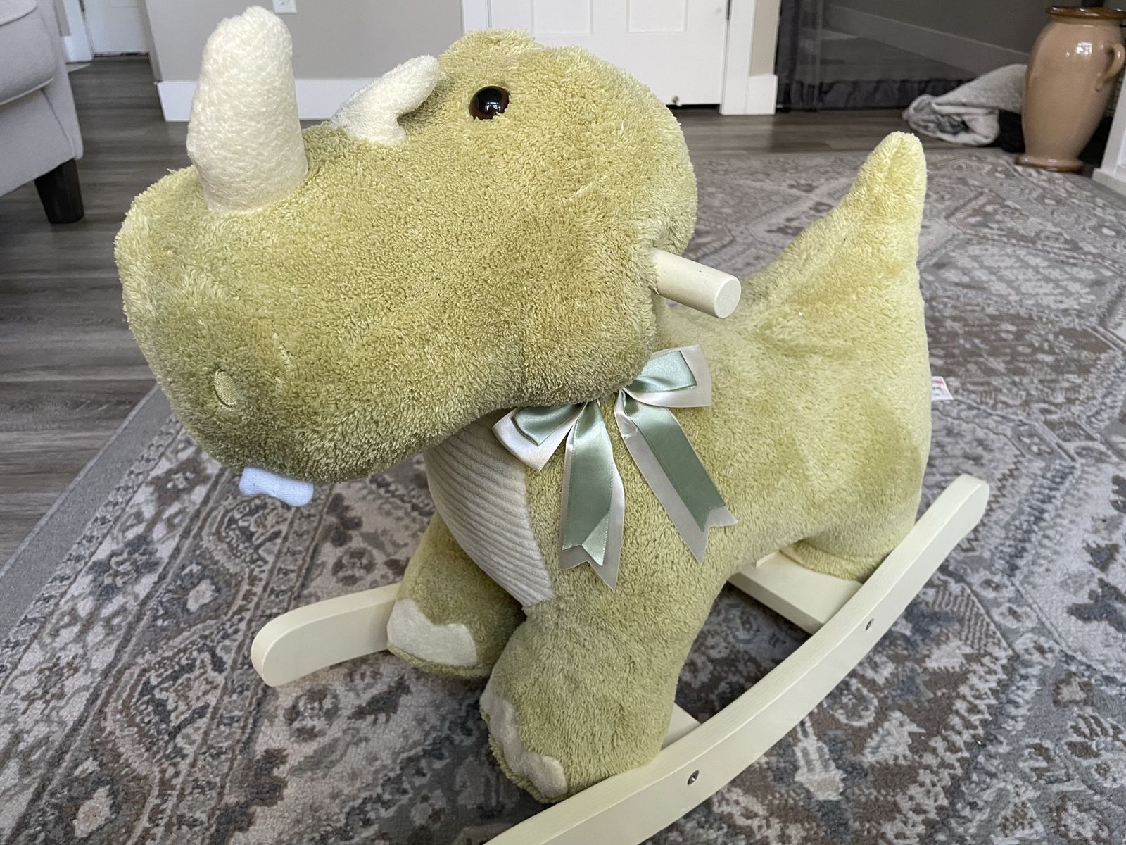 HUGFUN International 22" Plush Rocking Chair Rhino dinosaur 