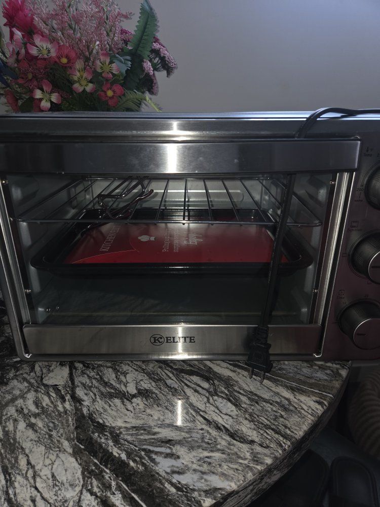 Kitchen Elite Countertop Toaster Oven Stainless Steel with Tray and Rack