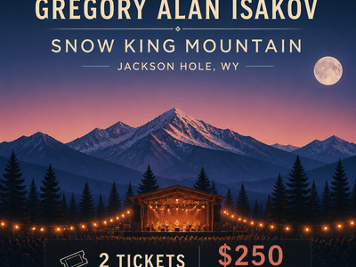 Gregory Alan Isakov – Snow King Mountain (Jackson, WY) – 2 Tickets + Gondola Passes – $250