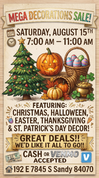 Decoration Garage Sale