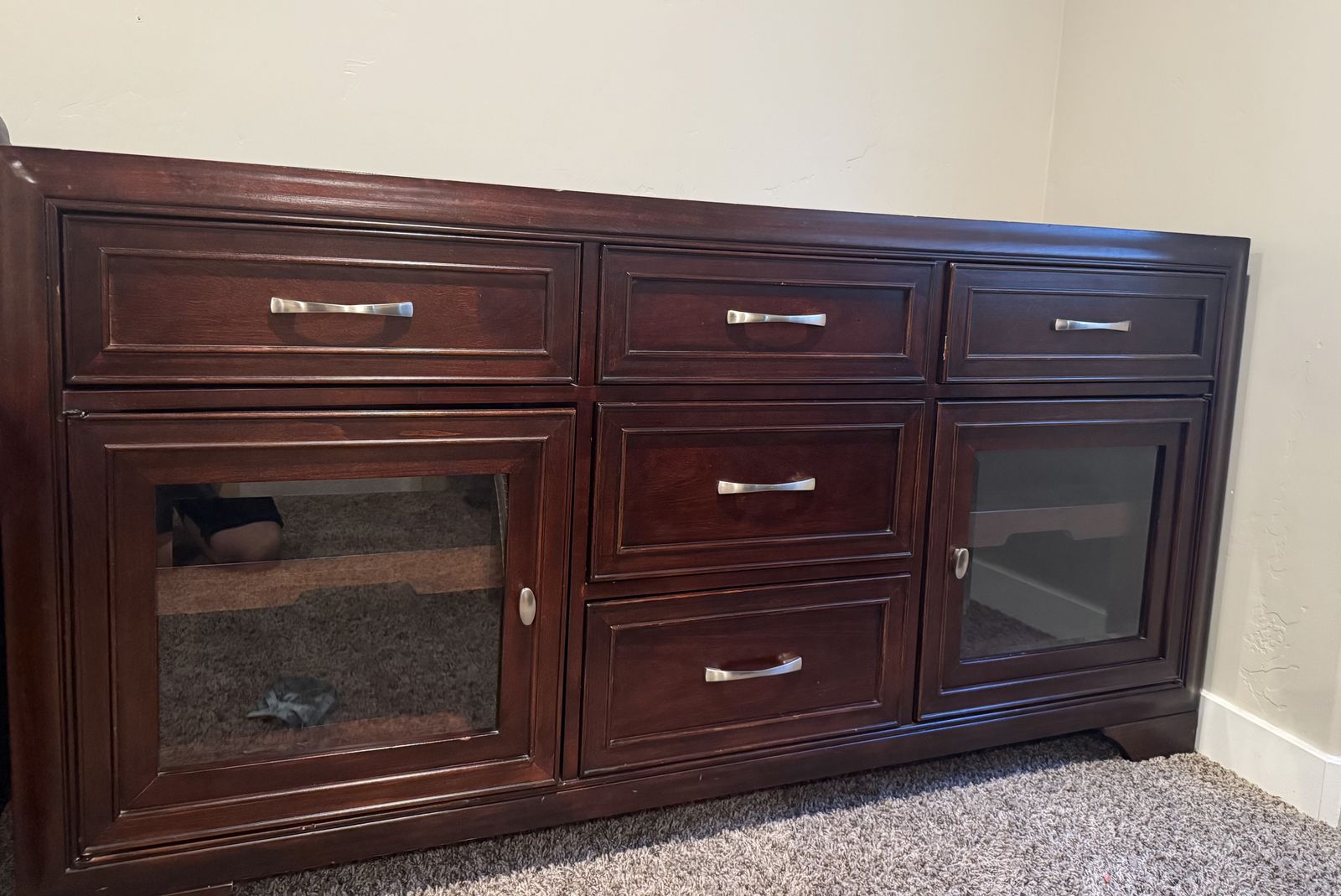 Solid dark wood TV Console