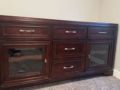 Solid dark wood TV Console