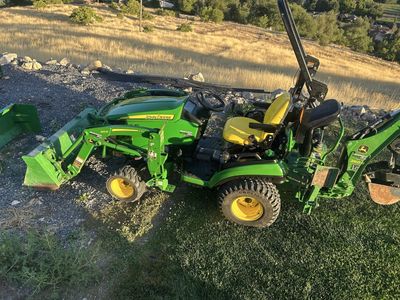 John Deere 1025R Compact Tractor with Loader and Backhoe