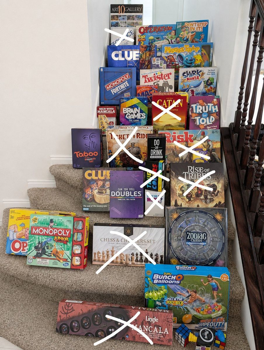Assorted Board Games and Toys Lot - Monopoly Junior, Clue, Taboo, Twister