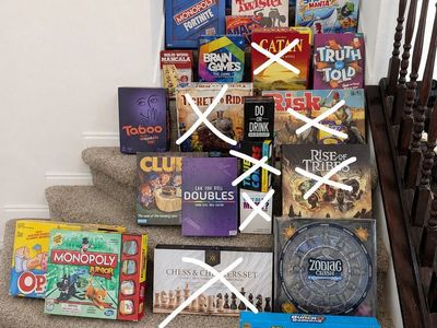 Assorted Board Games and Toys Lot - Monopoly Junior, Clue, Taboo, Twister