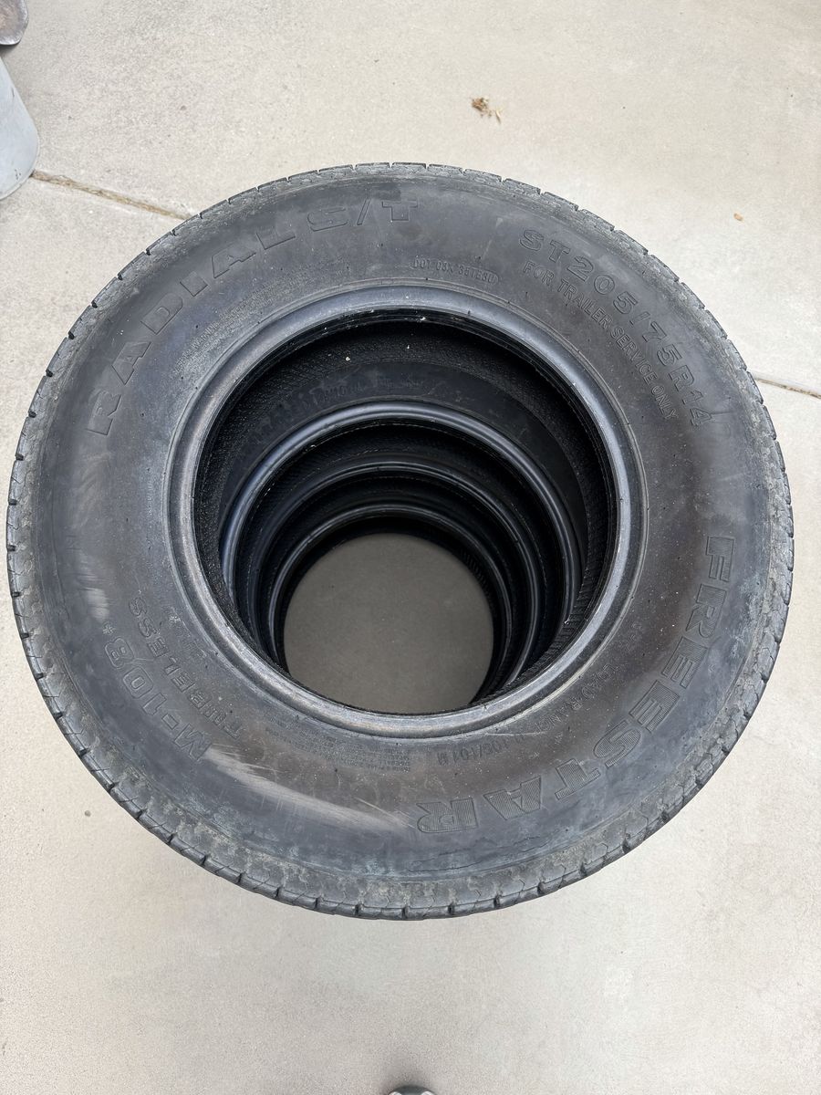 Freestar ST205/75R14 Radial Trailer Tires - Set of 4, Used ~10K Miles