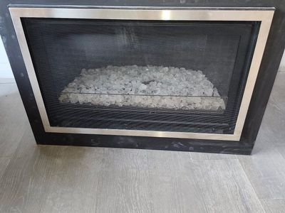 Modern Gas Fireplace Insert (37" x 27") - Black & Stainless