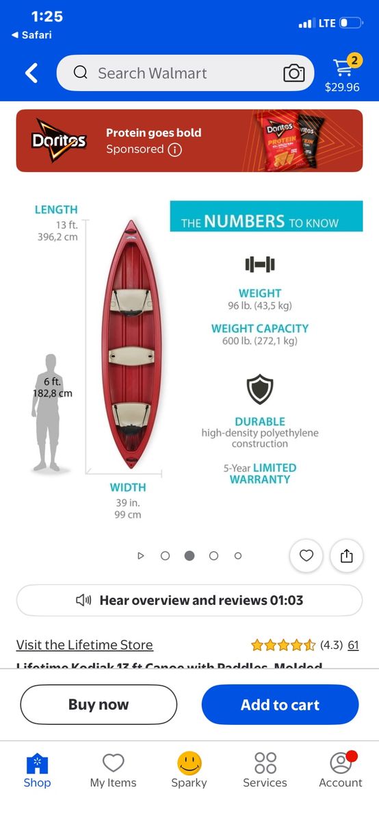 New Lifetime canoe