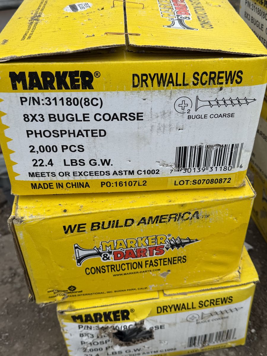 3” screws 22.4 lbs 2000 pcs new