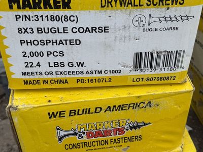 3” screws 22.4 lbs 2000 pcs new