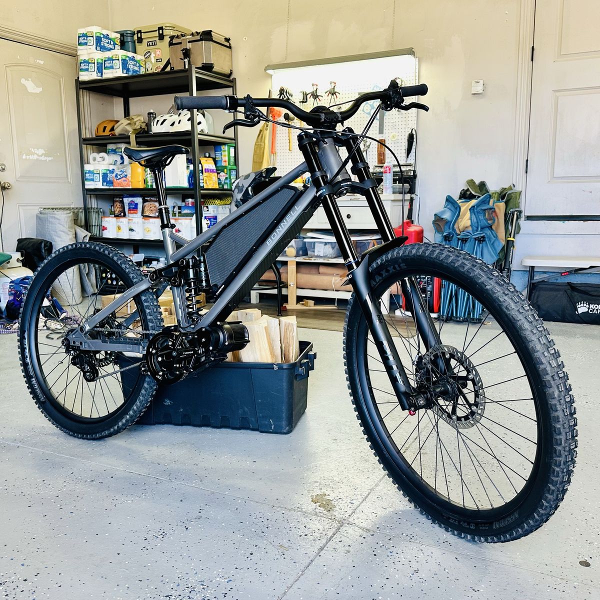 Bonnell 775MX Version 3 Electric Mountain Bike - Large, Texas Gray, 6000W Motor, Coil Shock