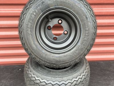 New Set of 2 Arisun Turf Sail Golf Cart/Utility Tires Mounted on New Flat Black Wheels $ 60.00 for Both