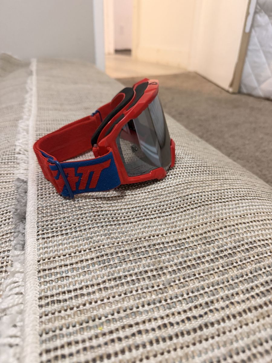 Leatt Red and Blue Motocross Off-Road Riding Goggles