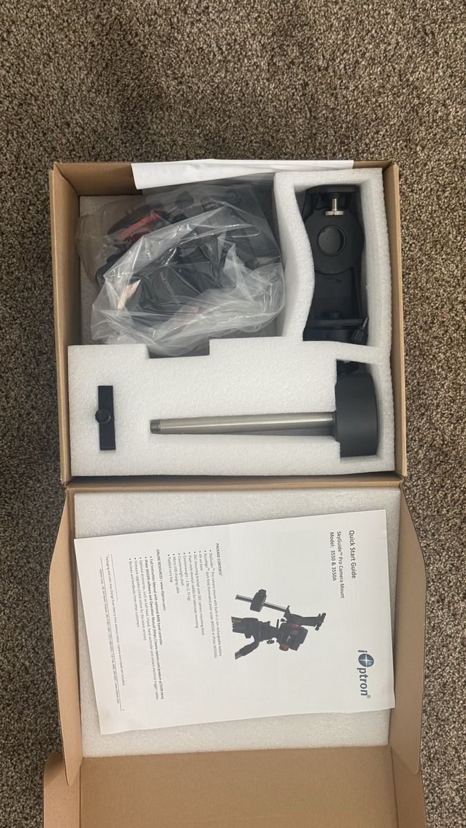 iOptron SkyGuider Pro Camera Mount with iPolar for Astrophotography, Portable EQ Mount, New