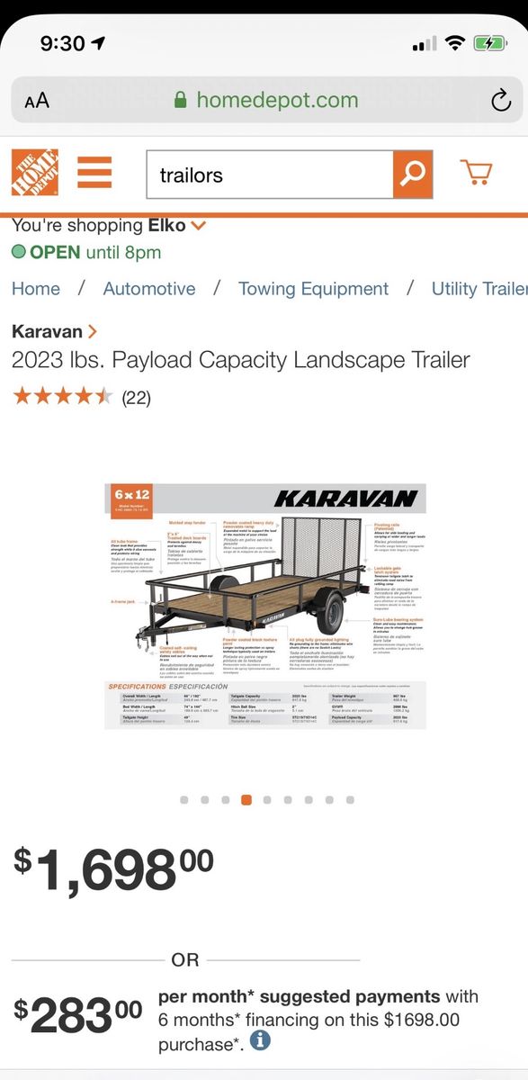 Karavan 12x6 Flatbed Utility Trailer with Drop Down Ramp