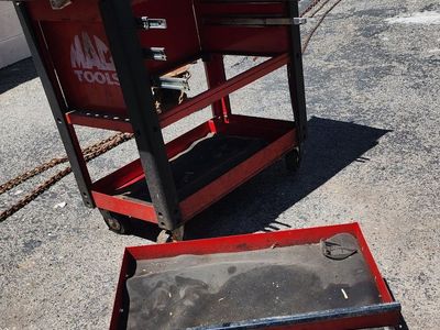 MAC TOOLS Red Service Cart Rolling Toolbox with Locking Top and Keys, Tool Cart