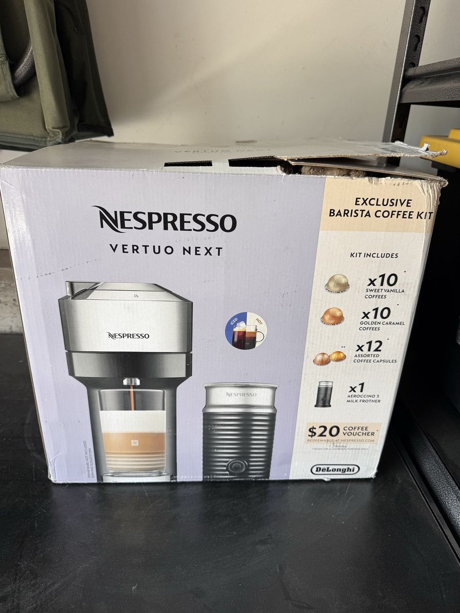 Nespresso Vertuo Next Espresso Machine by De'Longhi with Aeroccino Milk Frother
