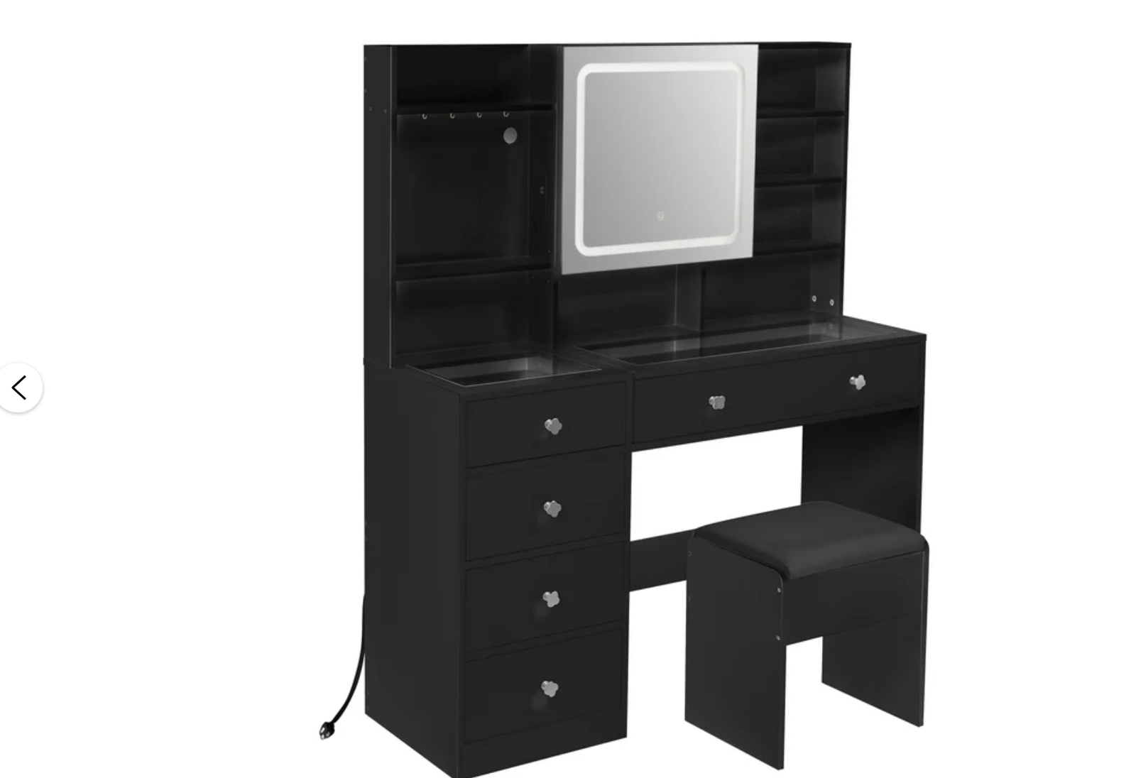 New in box,Large 47.2" Makeup Vanity with 3 Color Lights, Dressing Table w/ USB Charging Station