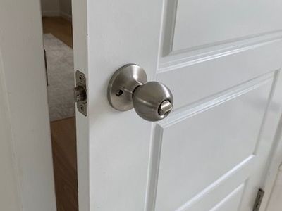 Brushed Chrome Door Knobs with Hinges