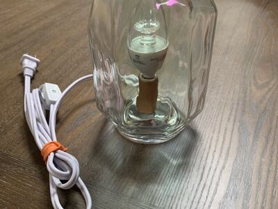 Iridescent Small Glass Lamp