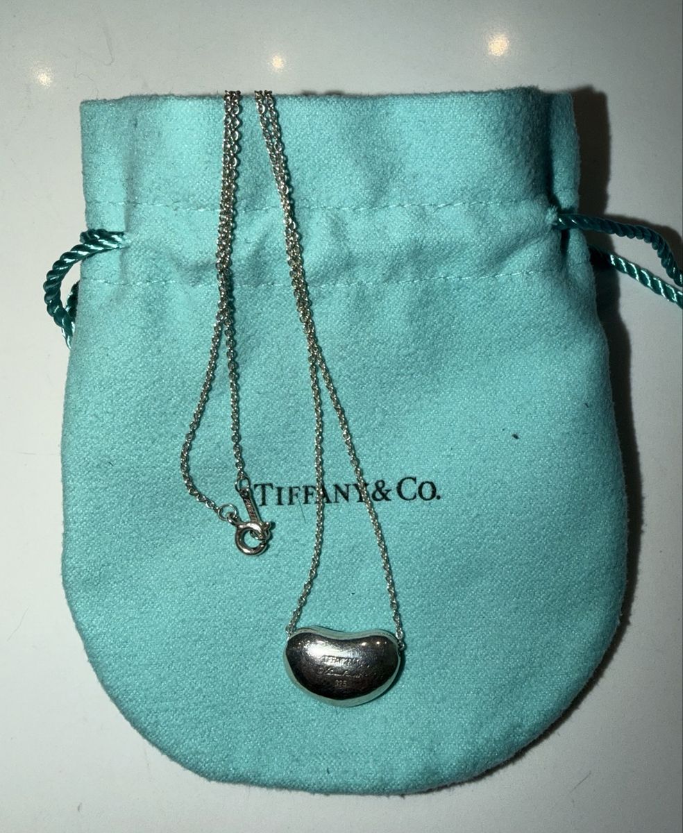 Tiffany & Co. Elsa Peretti 925 Sterling Silver 20mm Bean Necklace