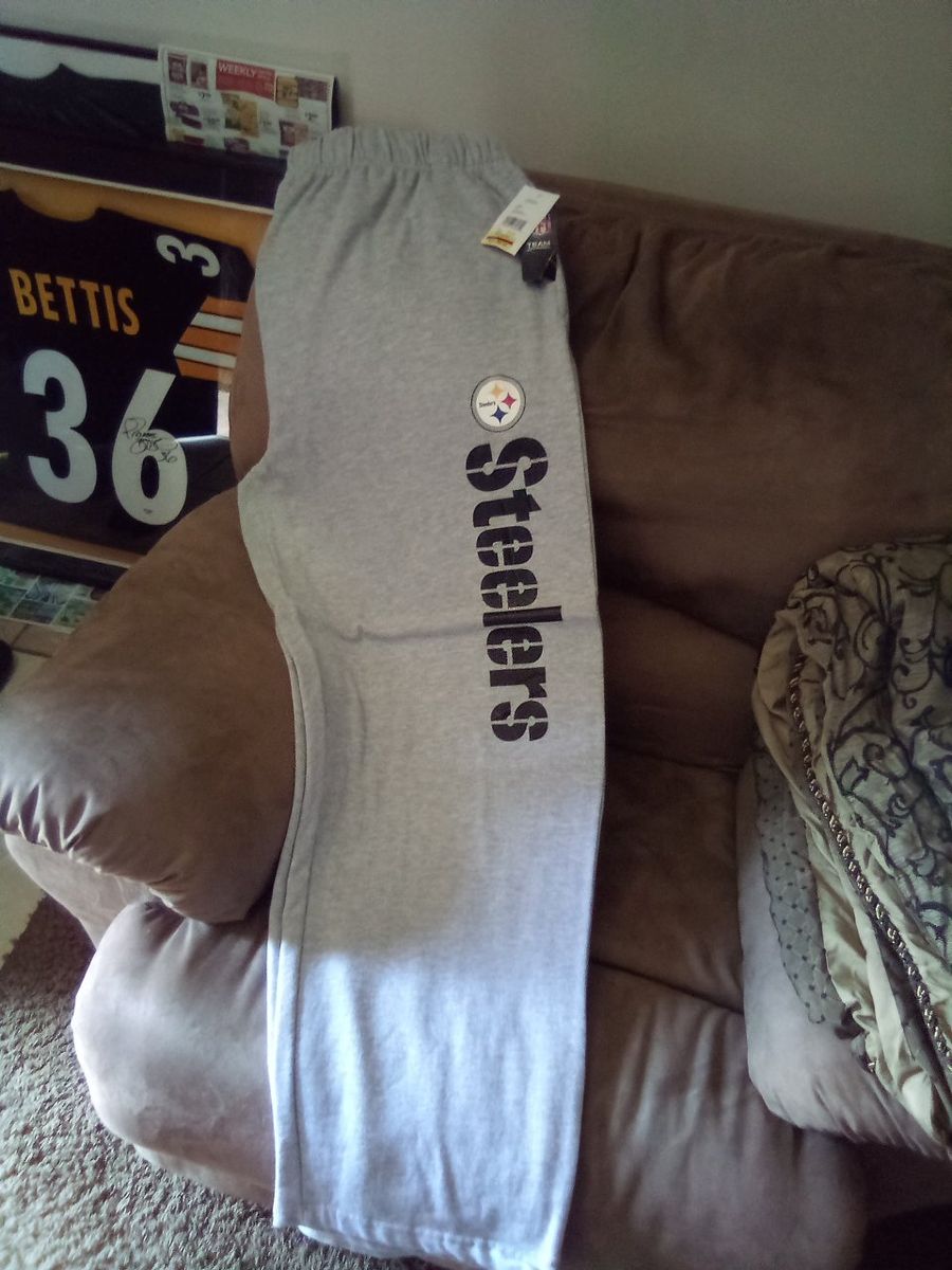 New NFL Pittsburgh Steelers Grey Sweatpants with Logo - Men's/Unisex