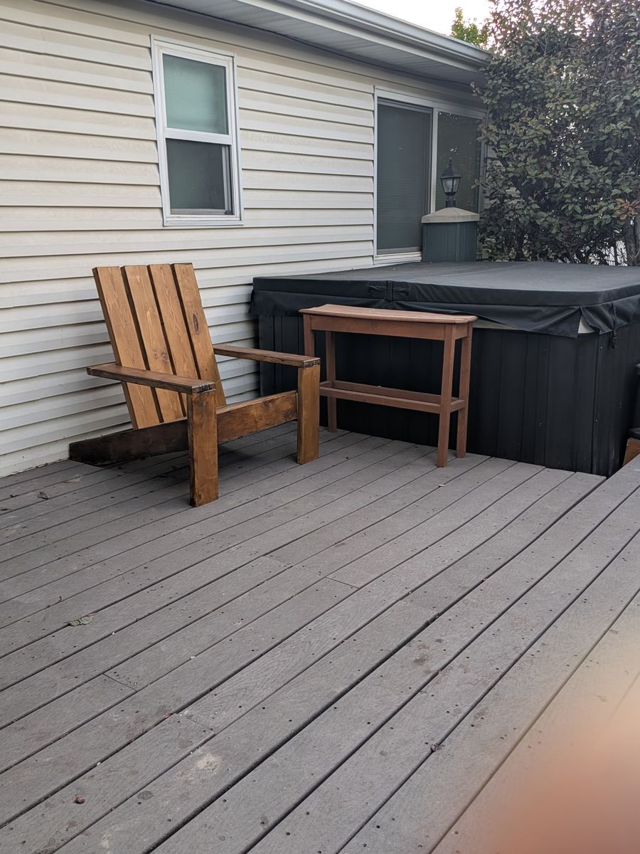 beautiful, solidly built, handmade modern Adirondack-style lounge chair