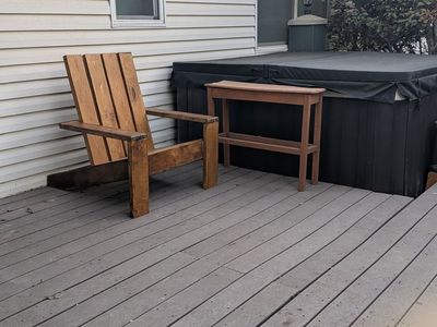 beautiful, solidly built, handmade modern Adirondack-style lounge chair