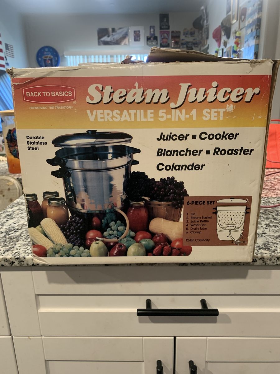 Back to Basics Steam Juicer Versatile 5-in-1 Set 12-Qt Stainless Steel