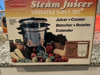 Back to Basics Steam Juicer Versatile 5-in-1 Set 12-Qt Stainless Steel