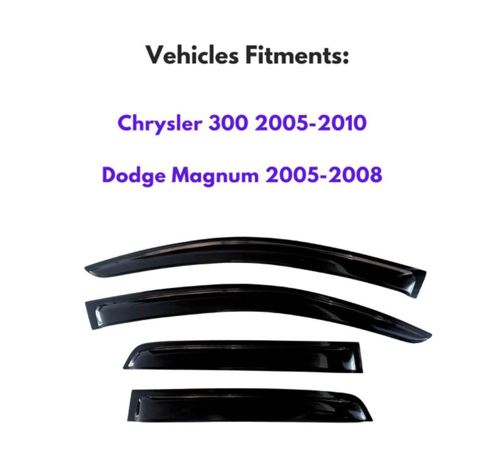KPY Window Rain Guard Compatible with Chrysler 300 2005-2010 & Dodge Magnum 2005-2010