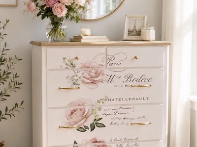 Cute Soft Pink Floral Dresser