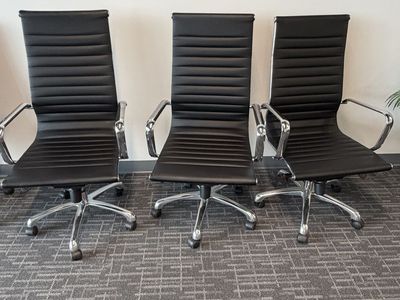 Rolling, adjustable office chairs