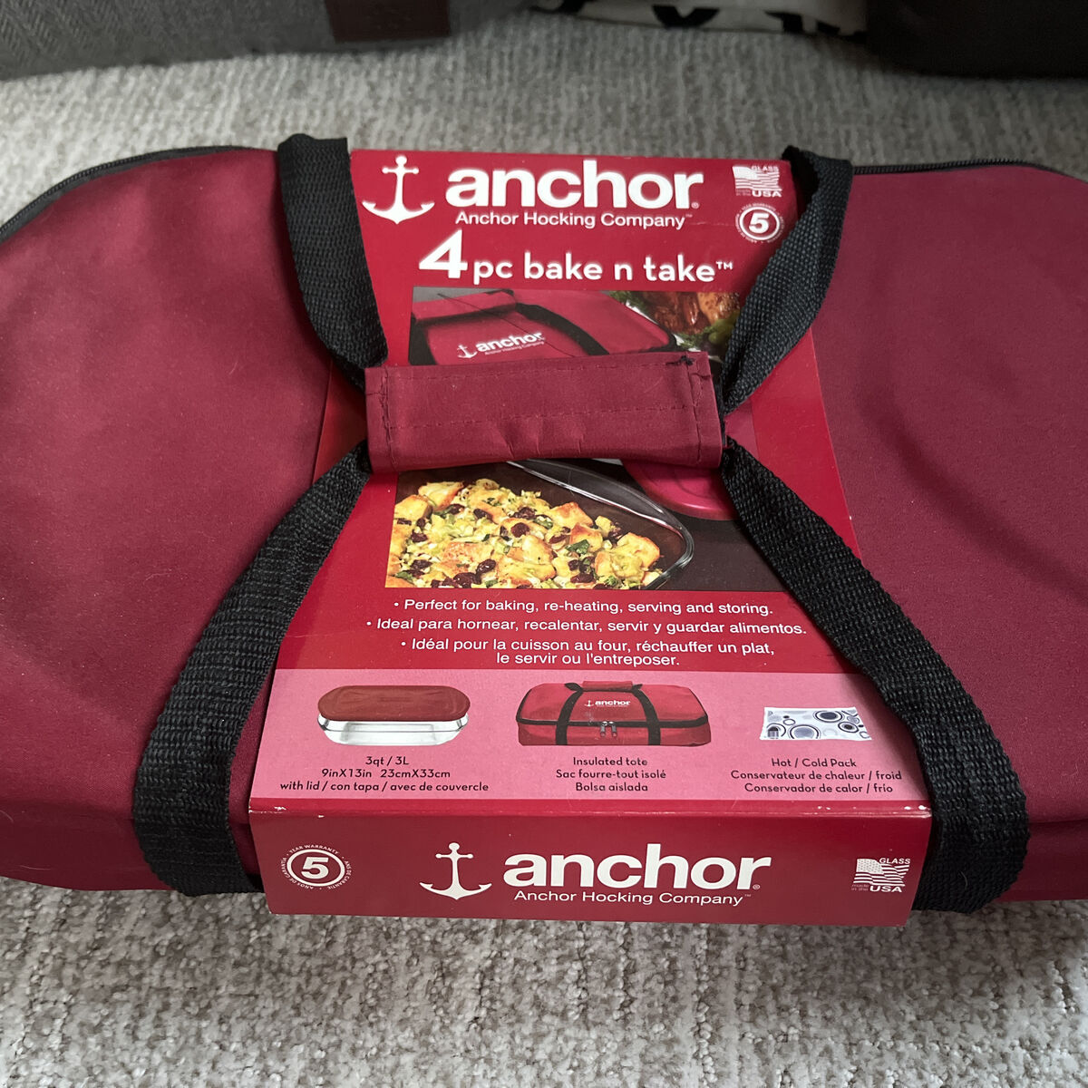 New Anchor 4 Pc Bake N Take Carrying Case
