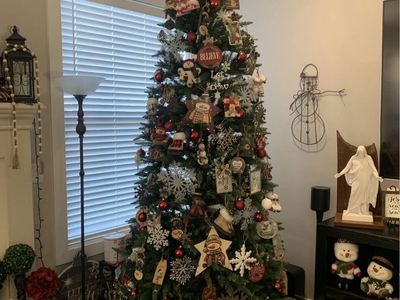 9ft Prelit Williams Slim Pine Quick Set Christmas Tree