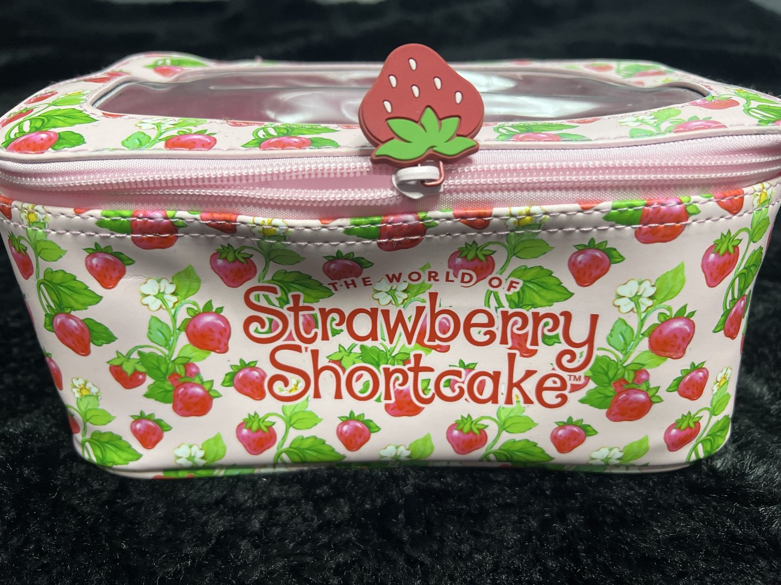 The World of Strawberry Shortcake Toiletry Bag Makeup Organizer with Strawberry Zipper