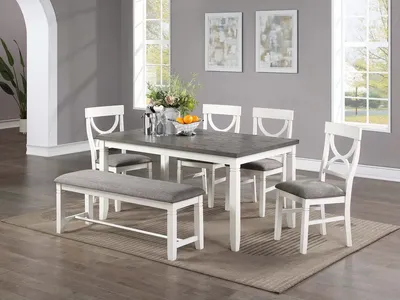 NEW DINING TABLE with BENCH and CHAIRS - NEW IN BOX