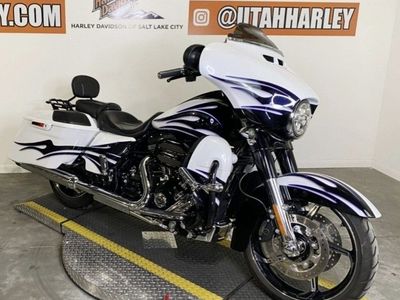 Harley-Davidson CVO Street Glide Touring Motorcycle - White with Black licorice Flames.