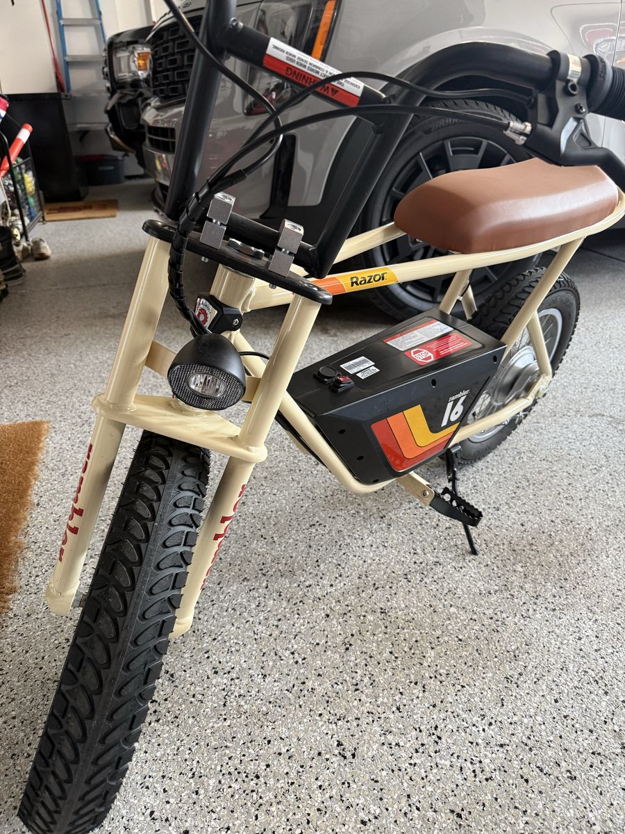 Razor Rambler 16 Electric Mini Bike - Retro Tan Design, Used