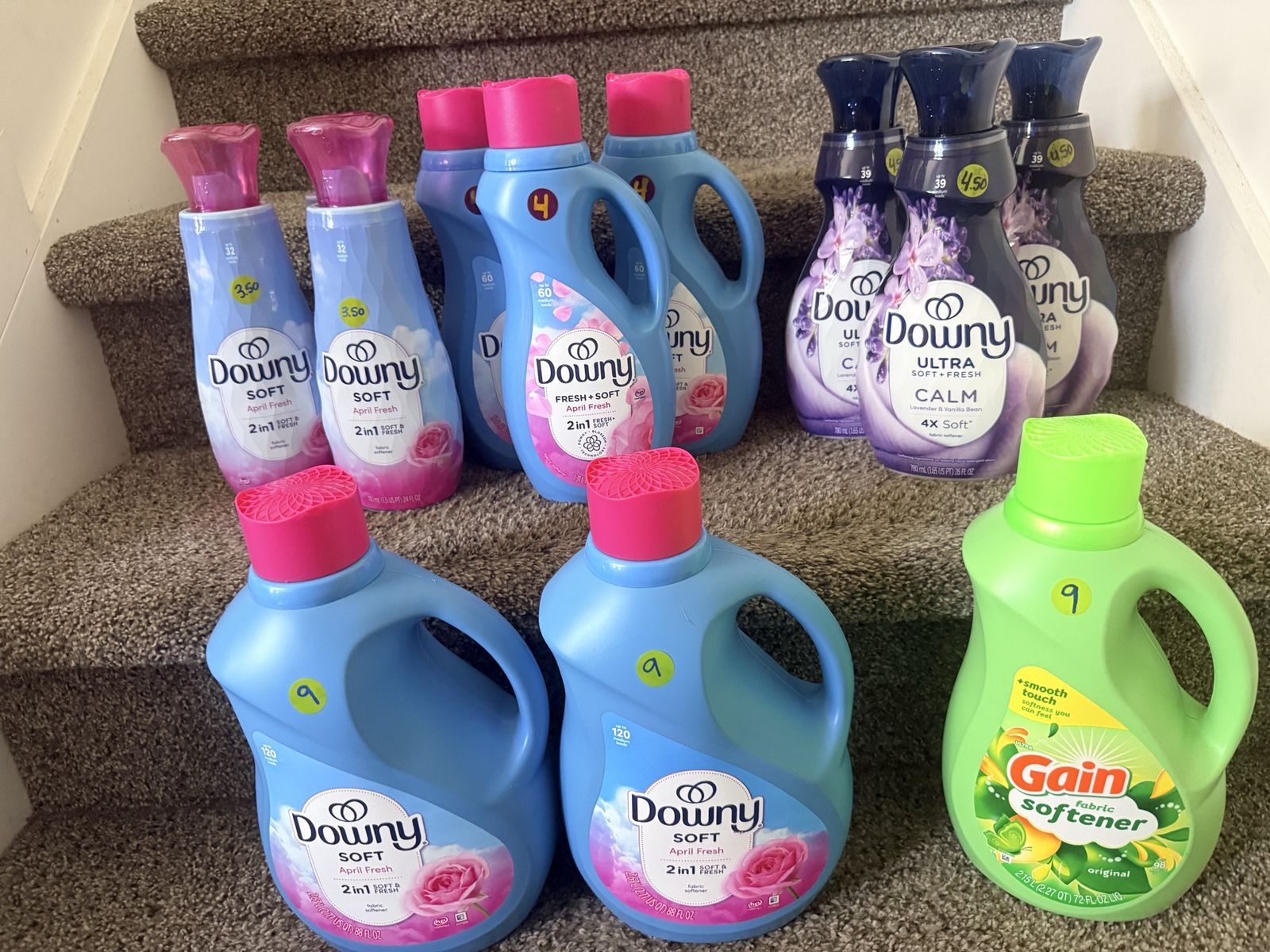 Downy & Gain Fabric Softener m - April Fresh, Calm, Original - 12 Bottles Total