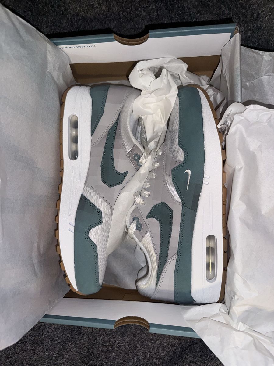 Nike Air Max 1 Low Poly Adventure Pixelated Teal Gray Size 9