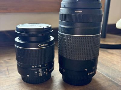 Canon EF-S 18-55mm f/3.5-5.6 IS STM & EF 75-300mm f/4-5.6 III Lenses - Used
