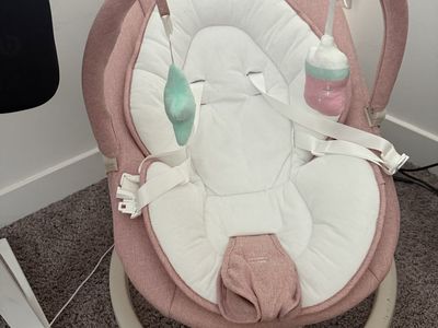 Pink Infant Swing w/ Safety Lock, 5-Speed, Bluetooth Music & Timer