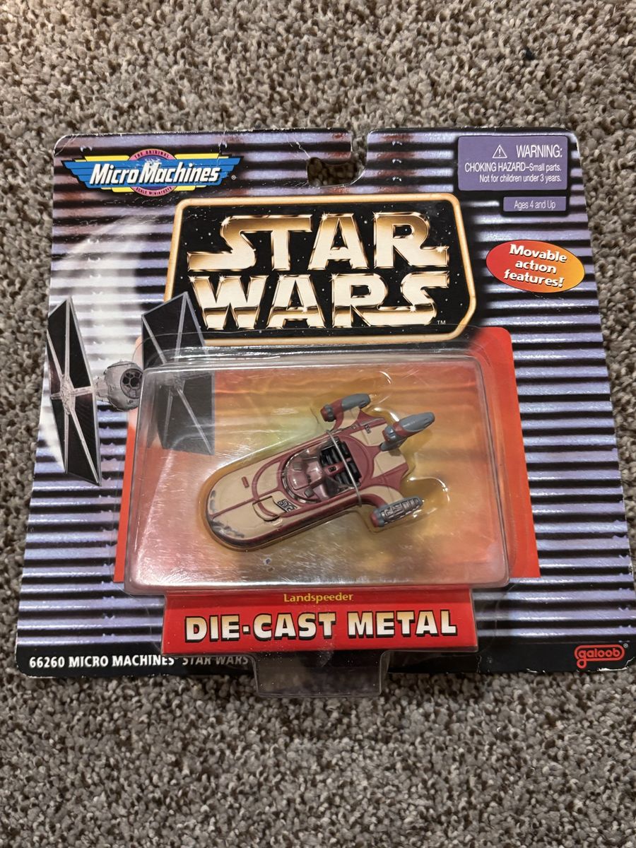 Micro Machines Star Wars Landspeeder Die-Cast Metal Vehicle Galoob 1997 w/ Movable Action