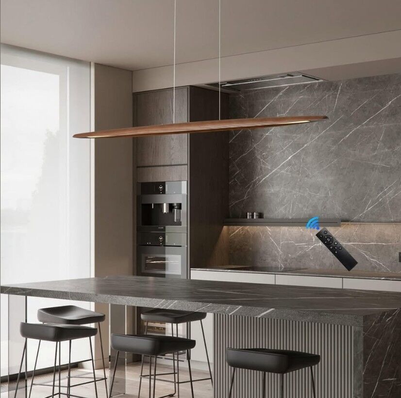 71" Modern Wood Linear Pendant LED Chandelier NEW in BOX