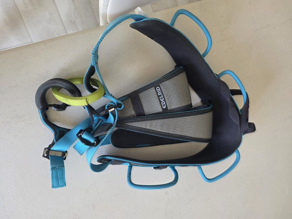 Edelrid Jay II Climbing Harness - Size S - Blue/Gray - Lightweight & Adjustable